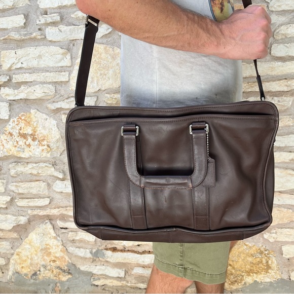 Coach 70662 Brown Leather Embassy Business Travel Portfolio Briefcase Bag - Picture 2 of 15